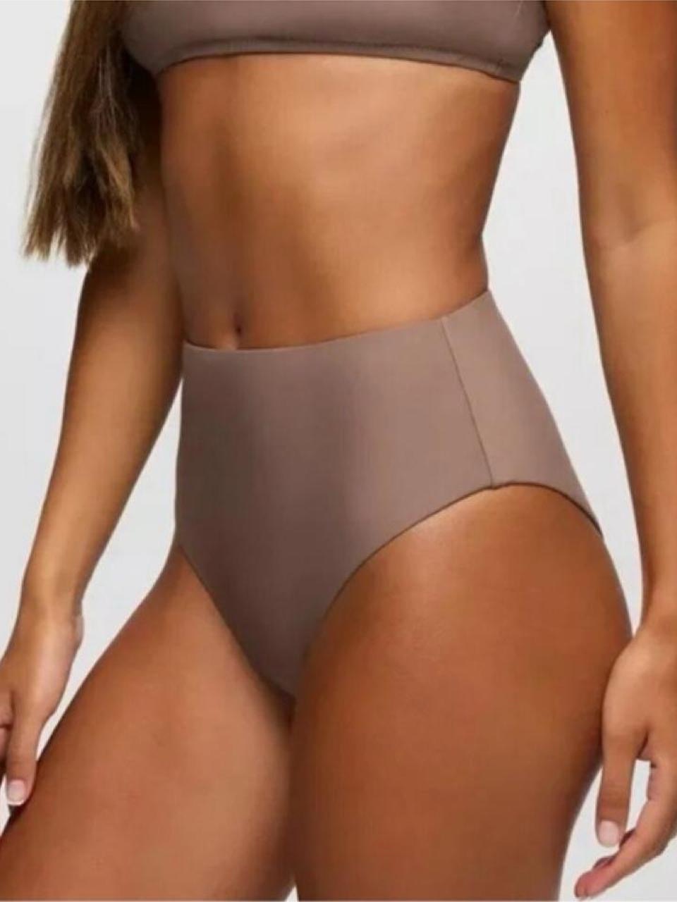 Prana Lahari High Rise Swim Bottom Women’s Small Carob Cheeky Bikini Brief New